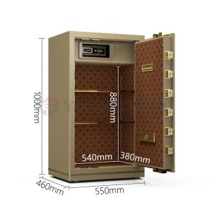 Quality Dual Alarm Fingerprint Key Operated Luxury Safe Box For Office Security YB/N7-100 wholesale