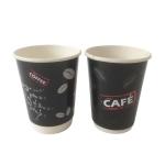 8 Oz Black Coffee Hot Drink Paper Cups Disposable PE Coated Double Wall