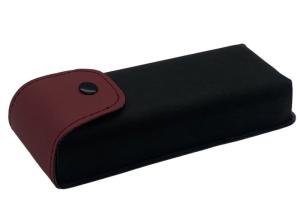Quality Black Red Leather Eyewear Case For Spectacles And Sunglasses wholesale