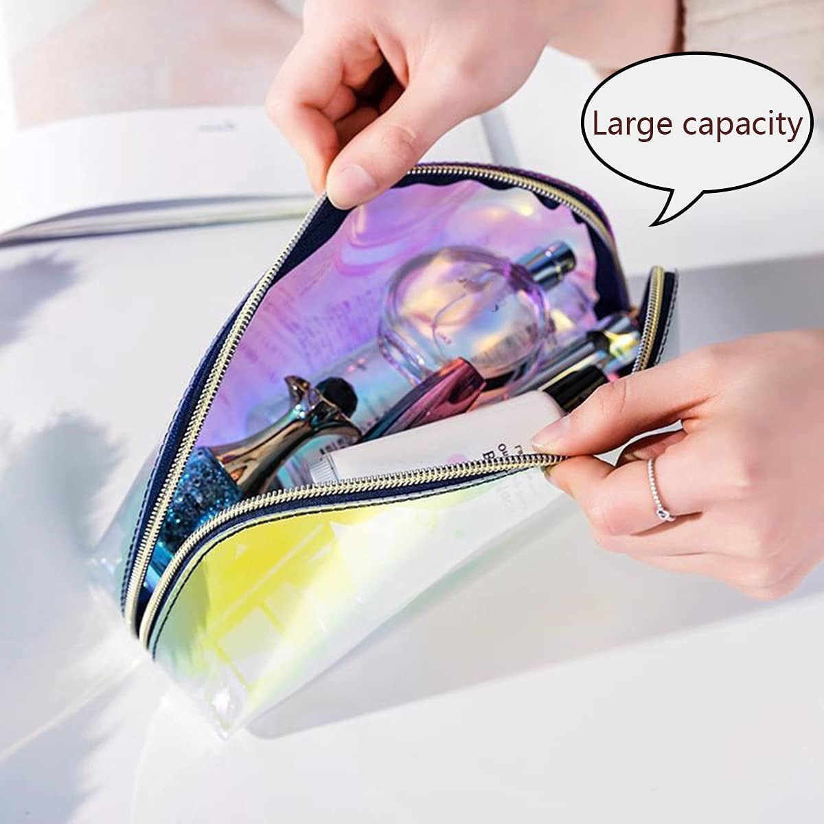 Rainbow Laser Hologram Cosmetic Bag