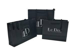 Quality Black Sustainable Personalised Paper Bags , Paper Shopping Bags With Handles wholesale