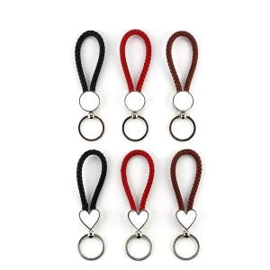 Quality Sublimation Metal Keychain With Woven Rope Blank Bag Pendant Keyring wholesale