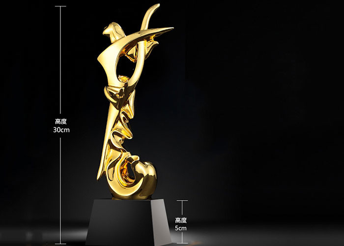 Poly Resin Material Award Cups Trophies With Abstract Figure Design
