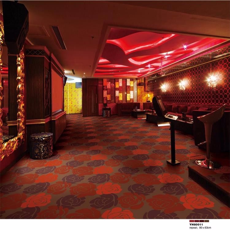Chinese red rose romantic design wall to wall nylon room carpet