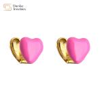 Cute Heart Summer Earrings 24k Gold Jewelry Colorful Enamel For Women Girls
