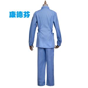 Quality Viscose Blue Collar Button Pocket Isolation Gown Chiffon Fabric wholesale