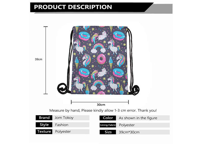 Waterproof Polyester Ladies Drawstring Bag Backpack OEM Service