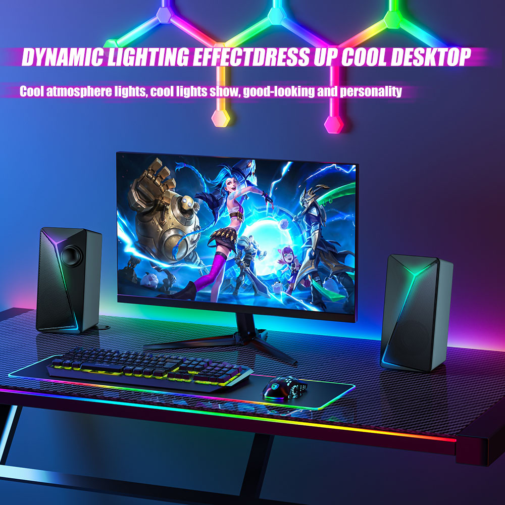 Plastic Cabinet 2.0 Desktop Multimedia Portable Speaker for PC Laptop USB Gaming Computer