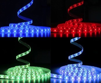 IP20 RGB 30 LEDs / M 7.2W SMD 5050 LED Strip Light 10MM PCB Width FPC Material
