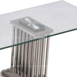 Modern 201 Stainless Steel TV Stand No Folded With 15mm Tempered Glass Top