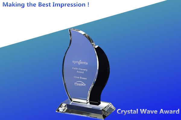 crystal wave awards/wave trophy/acrylic wave awards/acrylic wave trophy/glass