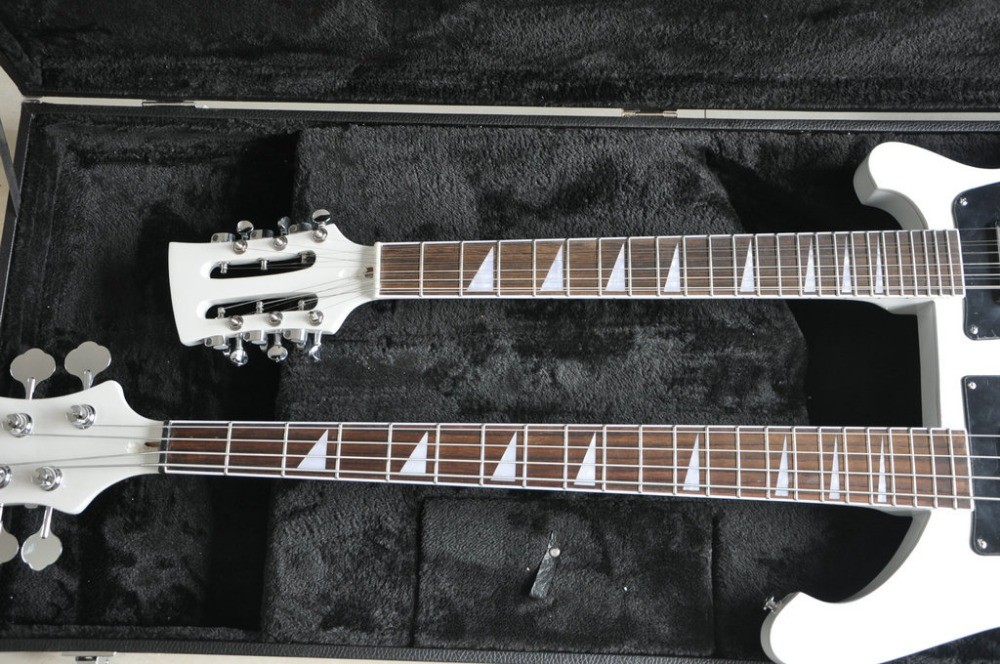 Double neck 4 string 4003 BASS GUITAR and 12 string elctric guitar color can custom guitar big R bridge