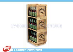 Quality Natural Pine Wooden Display Cabinets For Wine Sale , Custom Wood Showcase wholesale