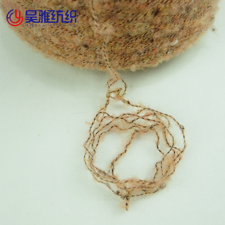 Color Knitting Acrylic Brushed Yarn Boucle Blend Yarn For Hand Knitting