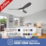 60" Ceiling Fan Light Quiet Indoor Decorative 3 Wood Blade Dc Motor