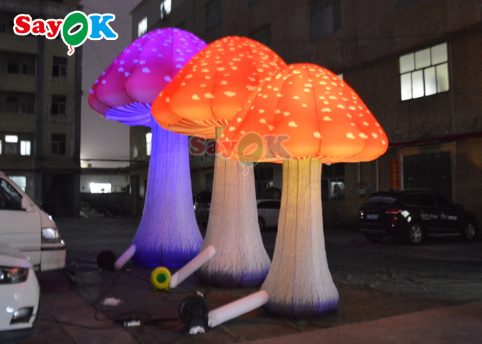 Red Giant Inflatable Mushroom Model For Wonderland Party Event Decoration