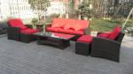 9pcs rattan garden set with lounge