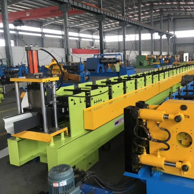 Steel Gutter Downspout Roll Forming Machine , Metal Rain Gutter Making Machine