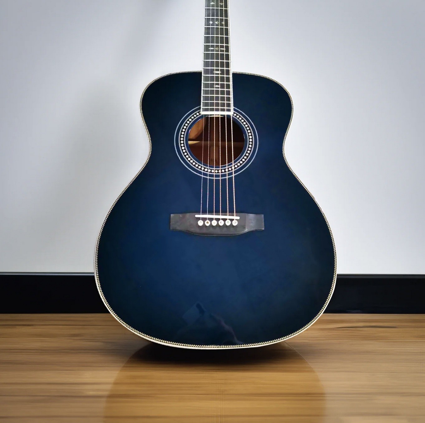 AAA All Solid Mahogany Wood Handmade Custom OM Lefty Handed Acoustic Guitar