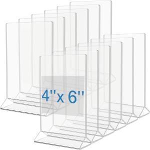 Quality 4 x 6 Triangle Shaped Poster Table Tent acrylic sign holder Wholesale wholesale