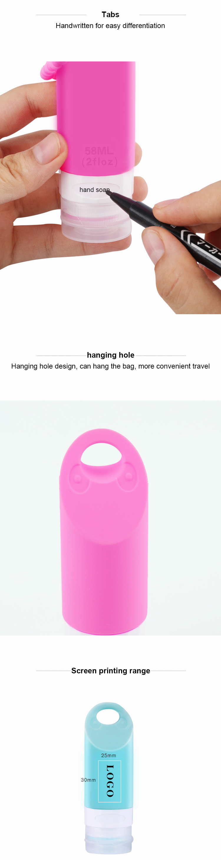 58ML Silicone Travel Bottles