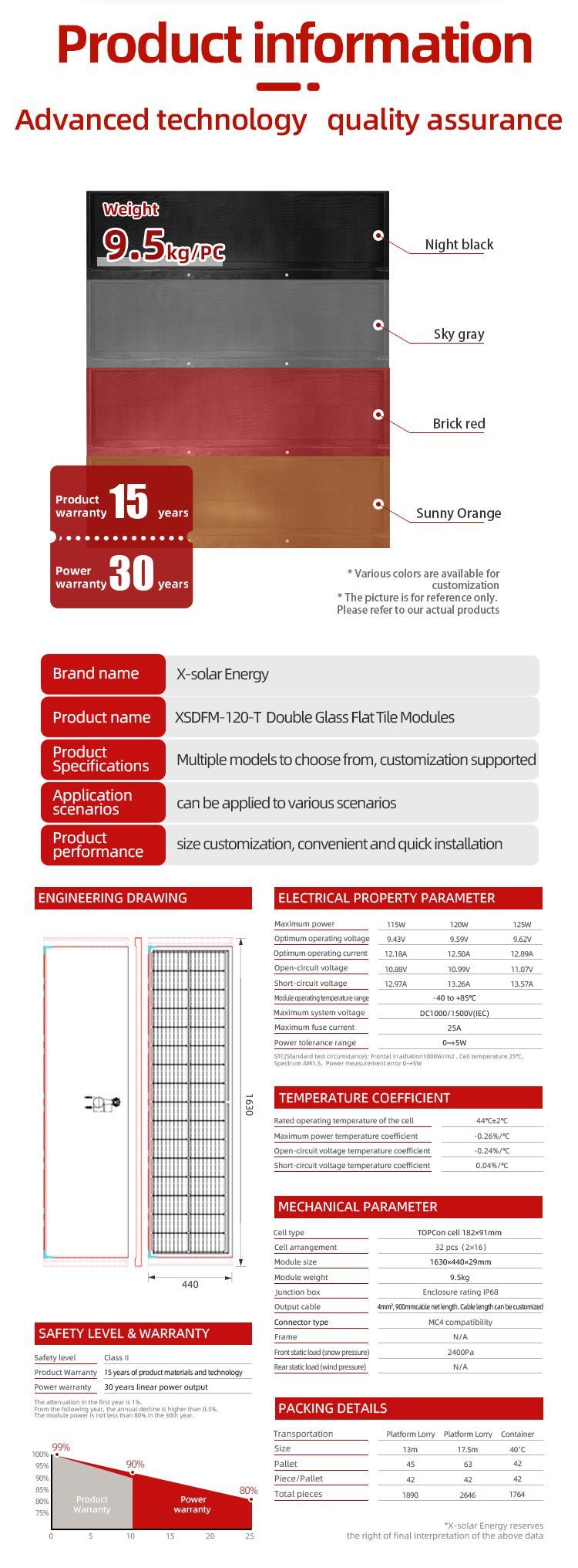 BIPV Flat Solar Tiles 35W/87W Glass Solar Roof Tiles Solar Flat Roof Mount System Glass Facade for Building