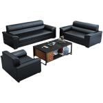 Office Reception Room Furniture Set Chinese Style Sofa and Napa Leather Coffee
