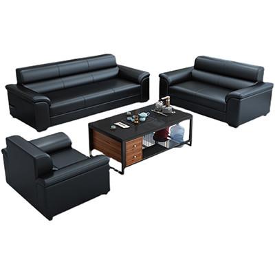 Office Reception Room Furniture Set Chinese Style Sofa and Napa Leather Coffee