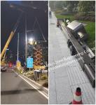 Integrated Galvanized Steel Street Light Pole With LED Light Screen Road Sign