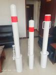 Safety Parking Barrier Steel Bollard Post With Reflective Tape