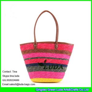 Quality LUDA colorful beach necessary hawaii wheat straw playmates straw bag wholesale