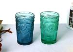 11oz Tumbler Drinking Glass , Sunflower Embossed Hotel Collection Highball
