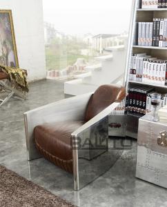 Quality antique leather chair with aluminium frame,#2007 wholesale
