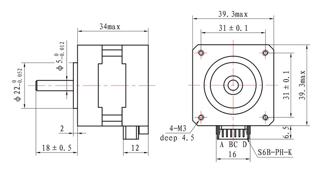 Casun 34mm 210 MNm NEMA 16 Stepper Motor For CNC Router 12V