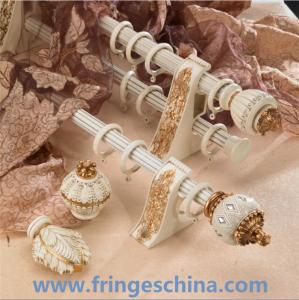 Quality Hot selling delicate aluminum curtain rod pipe resin finials for home decoration wholesale