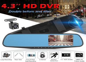 Quality OEM Dual Cameras 2 Channel Blackbox DVR Dash Cam Rearview Mirror Full HD1080p wholesale