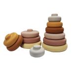 Custom Kids Learning Intellectual Building Blocks Baby Round Silicone Stacking