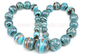 Quality Aqua Blue Synthetic Turquoise Graduated Rounds Gemstone Bead Jewellery Supplies wholesale