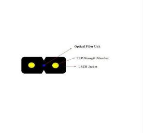 Quality FTTH Drop Cable Indoor 1/2 cores Bow-Type FRP/Steel Strength member wholesale