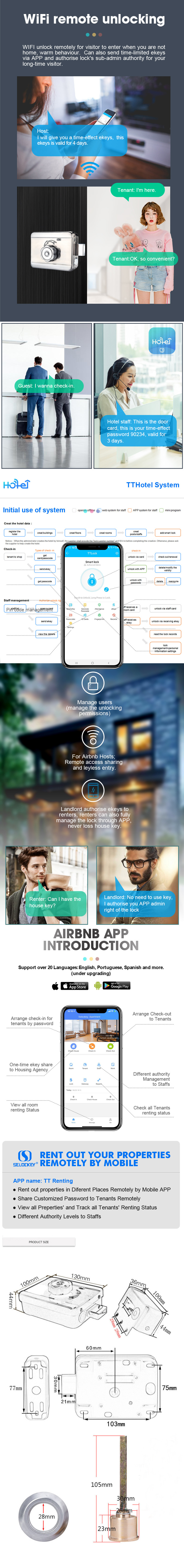 Electronic Remote Control Wireless Rim Waterproof Smart Locks