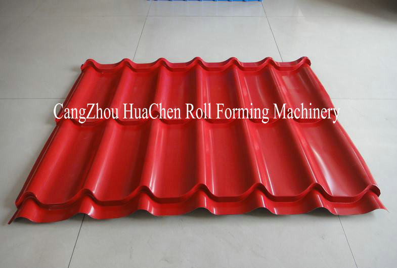5.5KW Glazed Tile Steel Roll Forming Machine 5T Manual Decoiler