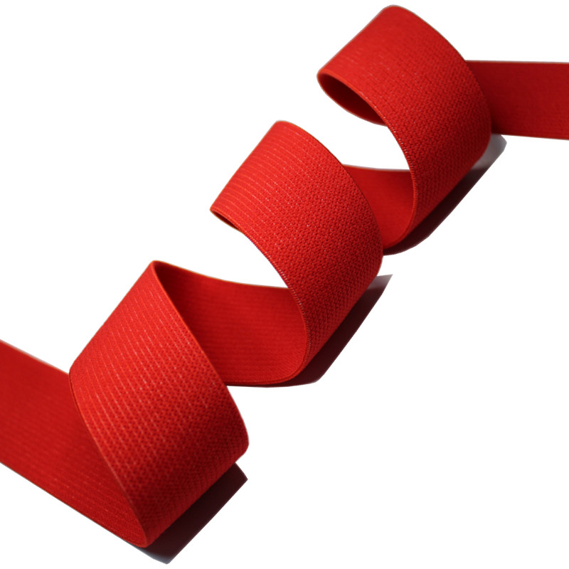 Knitted 3cm Nylon Elastic Webbing Red Braided Loop Watch Band
