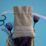 Lace Heart Wedding Candy Jute Drawstring Bag Cute For Party Decoration