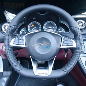 Quality AMG CLE GLC Flat Bottom Mercedes Benz Steering Wheel Full Leather Custom wholesale