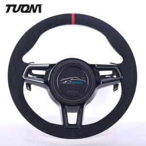 Quality Cayenne Macan 911 Porsche Carbon Fiber Steering Wheel Full Black Alcantara Leather OEM wholesale