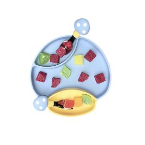 Quality Safety Durable Silicone Baby Tray Feeding Plate With Spoon And Fork wholesale