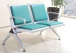 Modern Metal Stainless Steel Leather Continuous Row Chair Sofa for Public