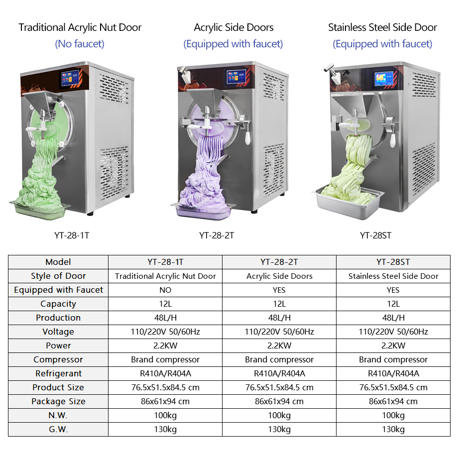 2200W Automatic Gelato Hard Ice Cream Making Machine 48L/H for Commercial