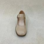 Spring Cream Closed Toe Heels Breathable Nude Thick Heels Luxury