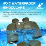 Adults Marine Military 20x50 Binoculars Waterproof With Rangefinder Compass BAK4